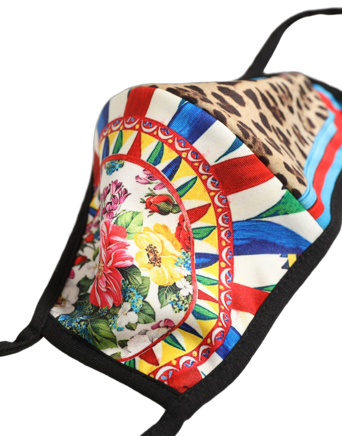 Dolce & Gabbana Multicolor Floral Leopard Elastic Ear Strap Face Mask
