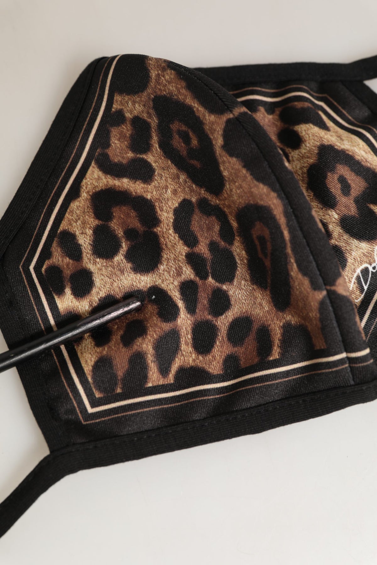 Dolce & Gabbana Brown Black Leopard Print Elastic Ear Strap Face Mask