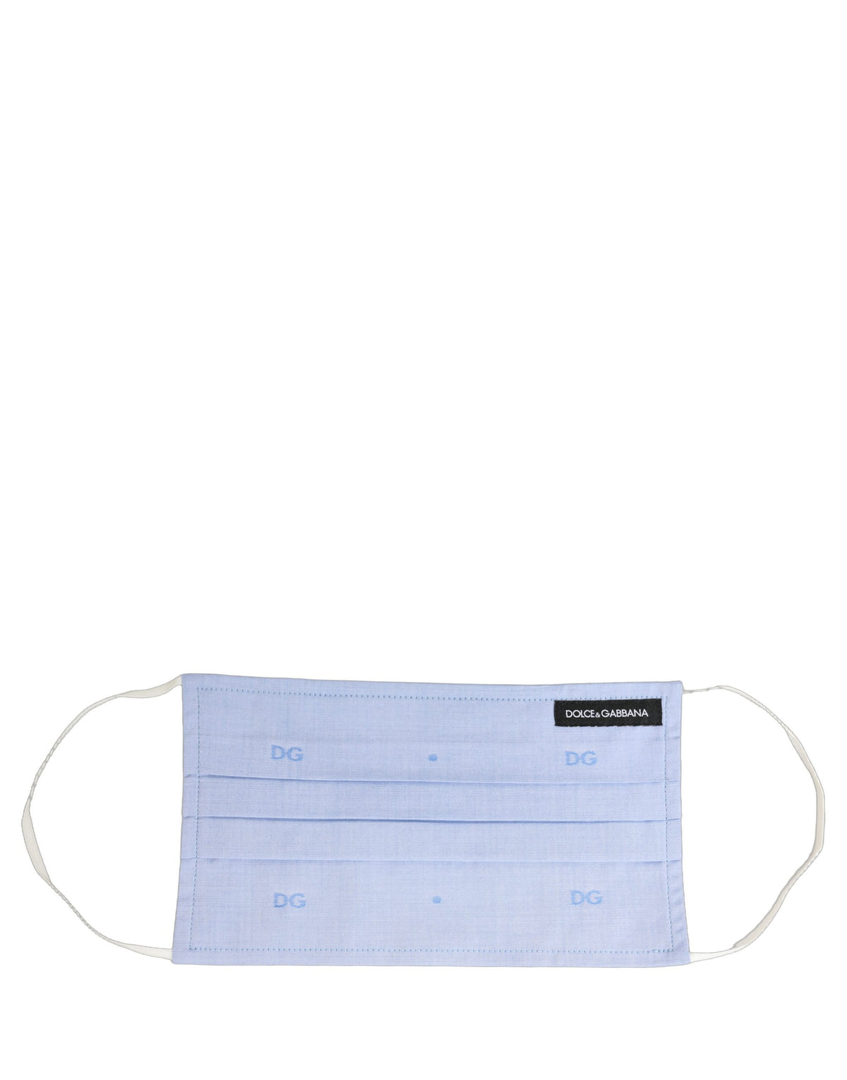 Dolce & Gabbana Light Blue DG Monogram Pleat Elastic Ear Strap Face Mask