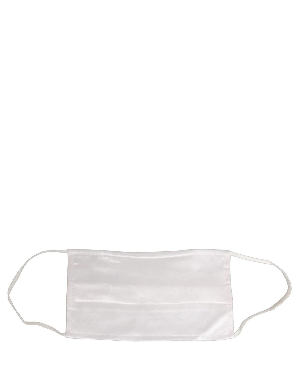 Dolce & Gabbana White Satin Silk Pleated Elastic Ear Strap Face Mask