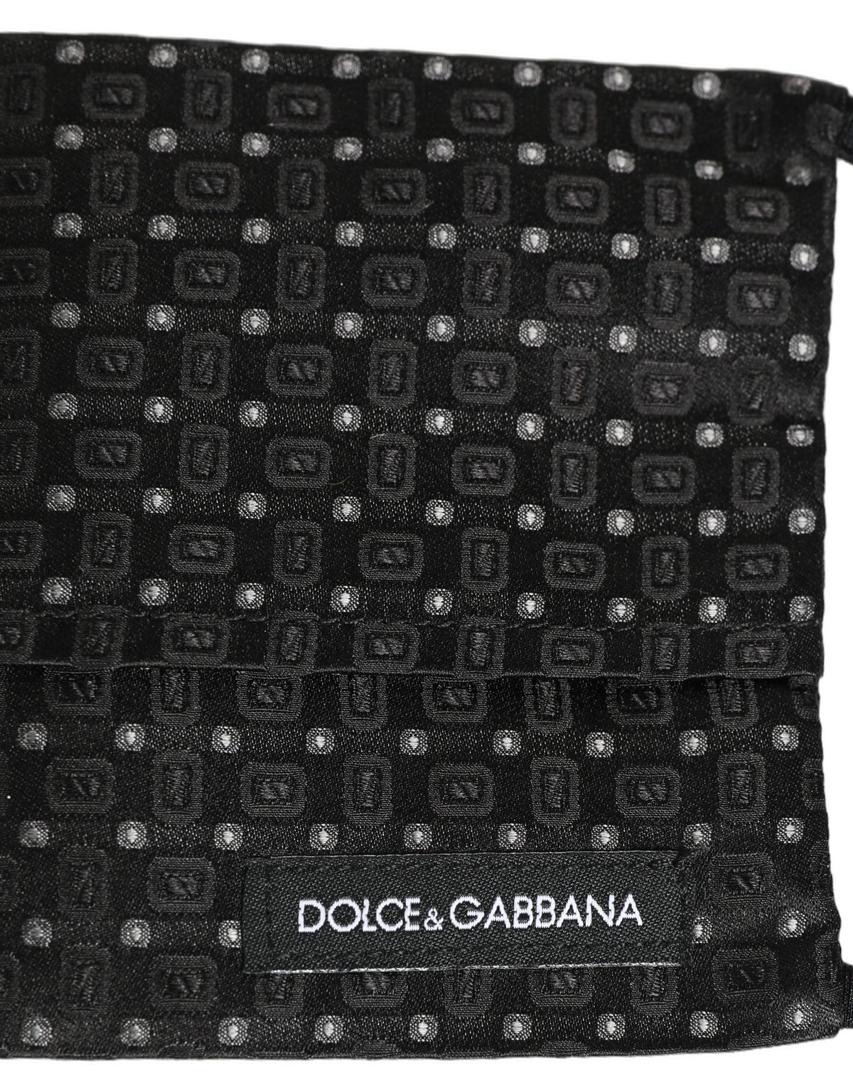 Dolce & Gabbana Black Silk Patterned Pleated Elastic Ear Strap Face Mask