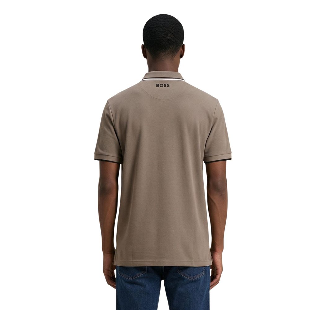 Hugo Boss Beige Cotton Polo Shirt
