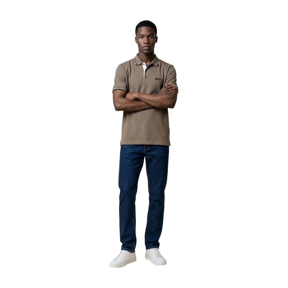 Hugo Boss Beige Cotton Polo Shirt