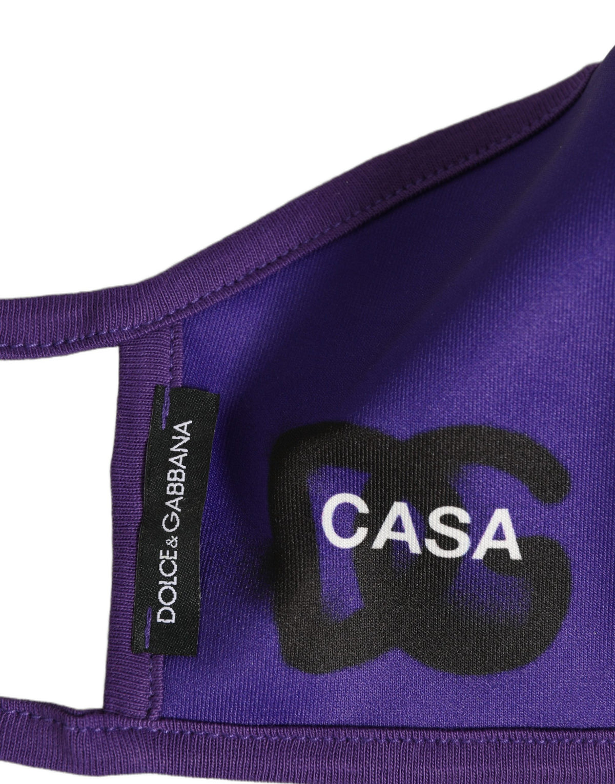 Dolce & Gabbana Purple Polyester DG CASA Logo Elastic Ear Strap Face Mask