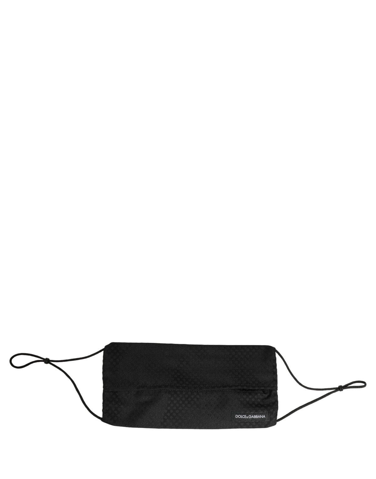 Dolce & Gabbana Black Silk Patterned Pleated Elastic Ear Strap Face Mask