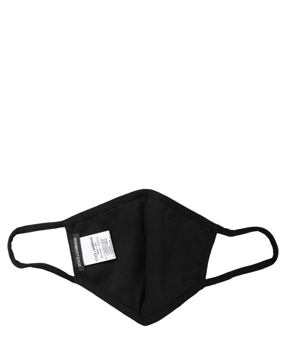 Dolce & Gabbana Black Baroque Print Polka Dot Elastic Ear Strap Face Mask