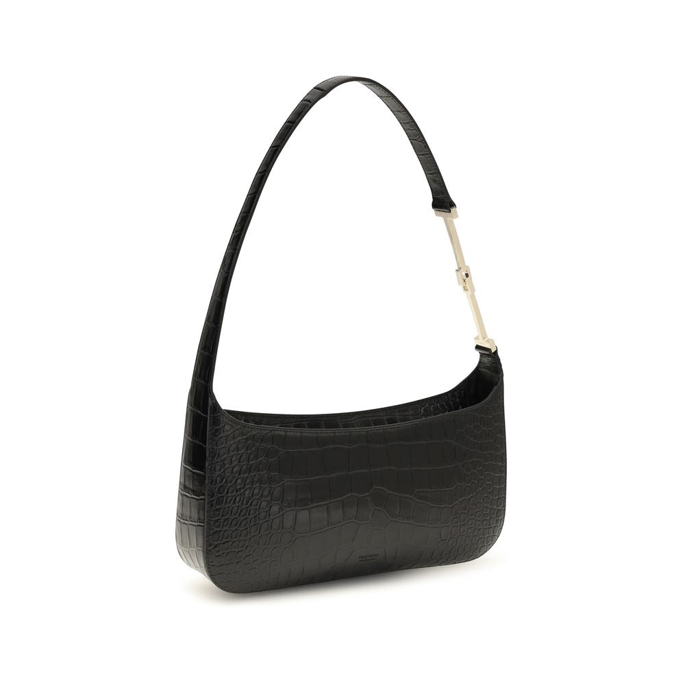 Tom Ford Black Calf Leather Bos Taurus Shoulder Bag