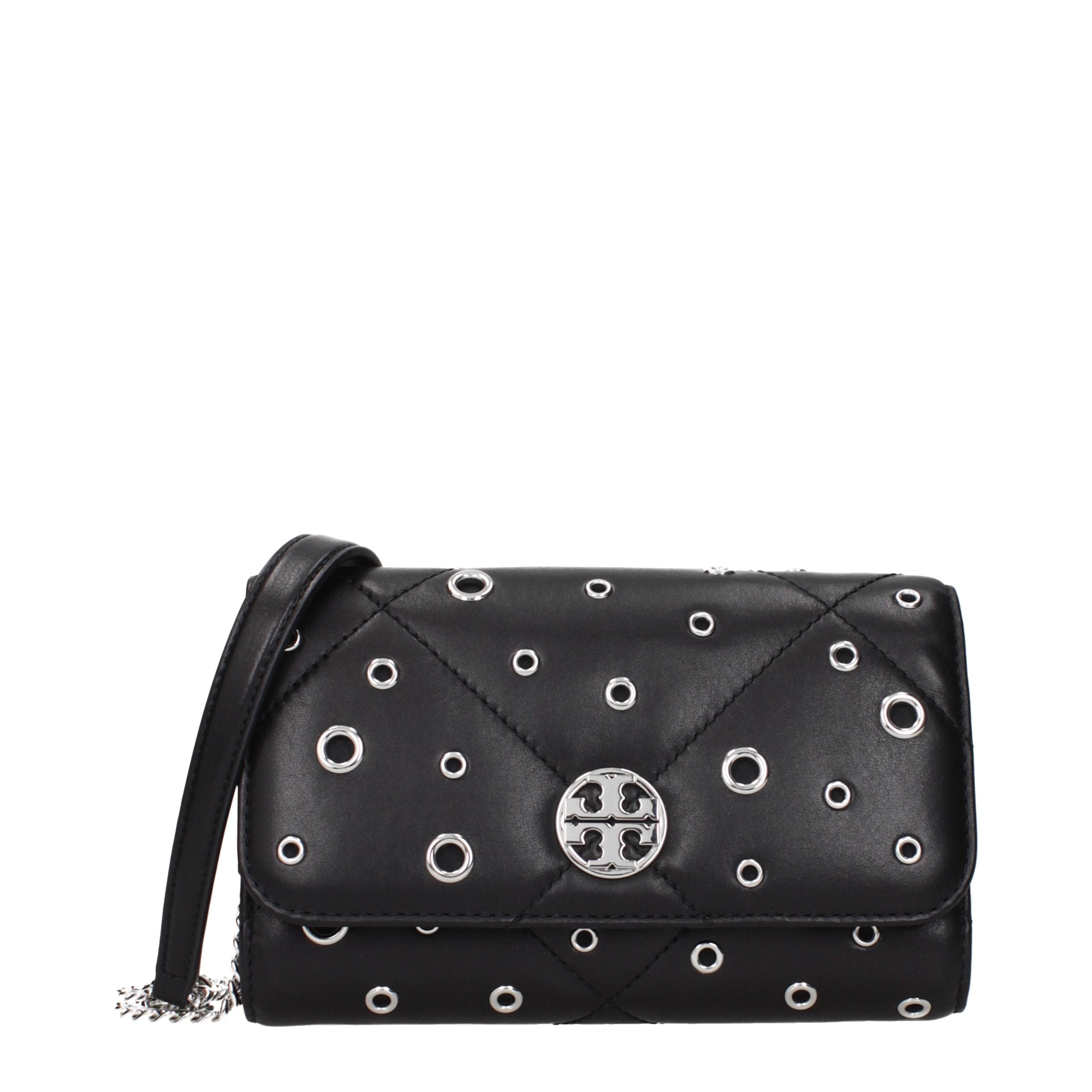 Tory Burch Black Leather Clutch Bag