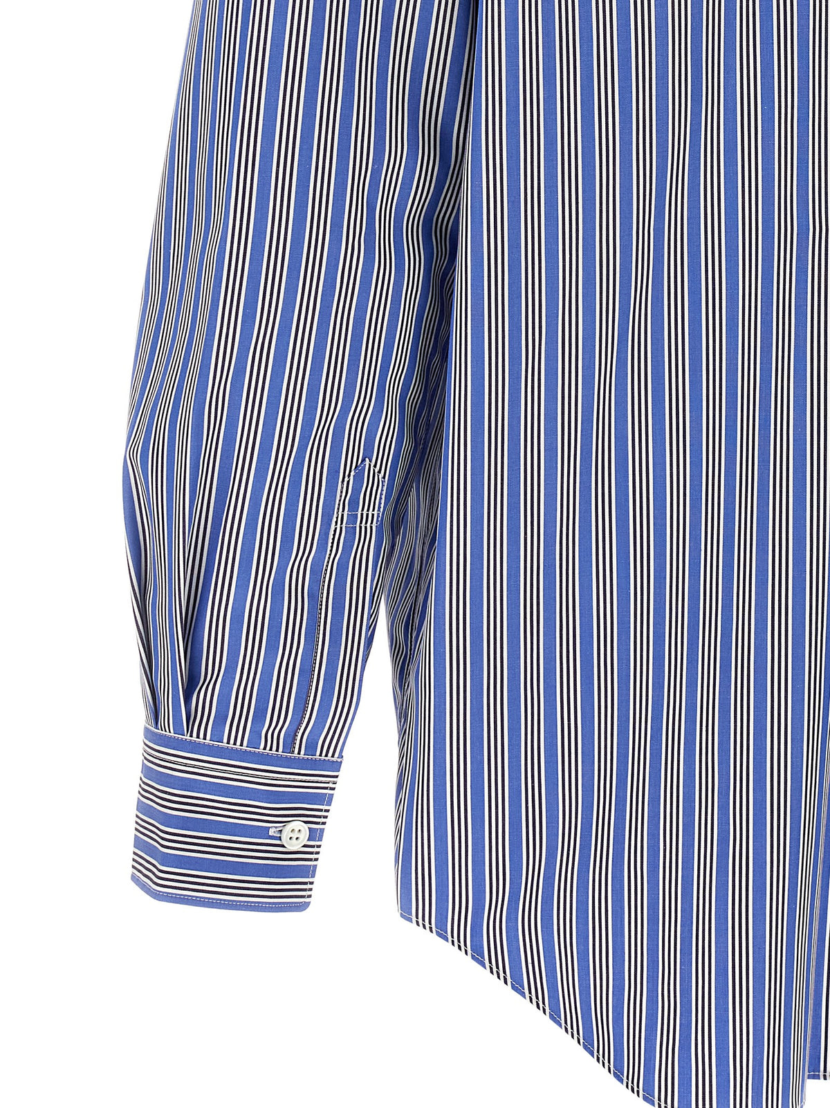 Comme Des Garçons Blue Cotton Blouse