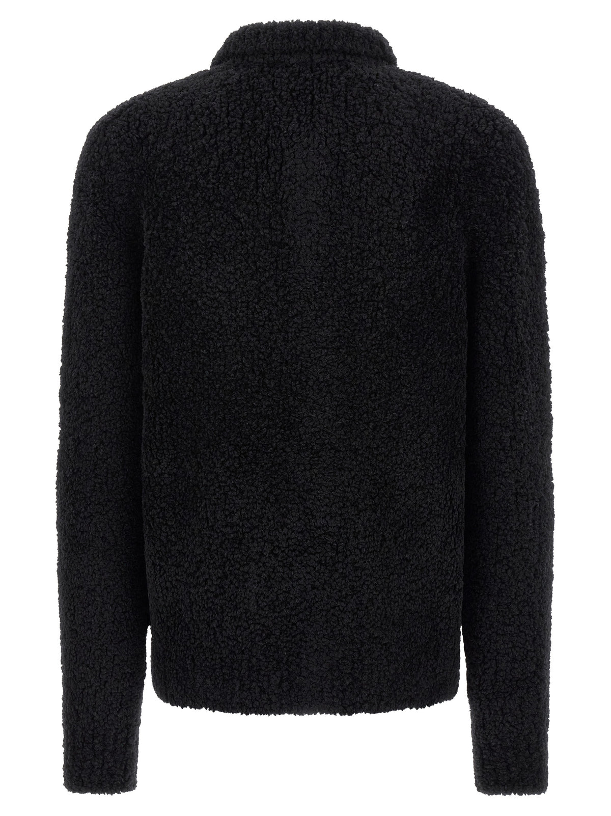 Dolce & Gabbana Black Alpaca Leather Cardigan