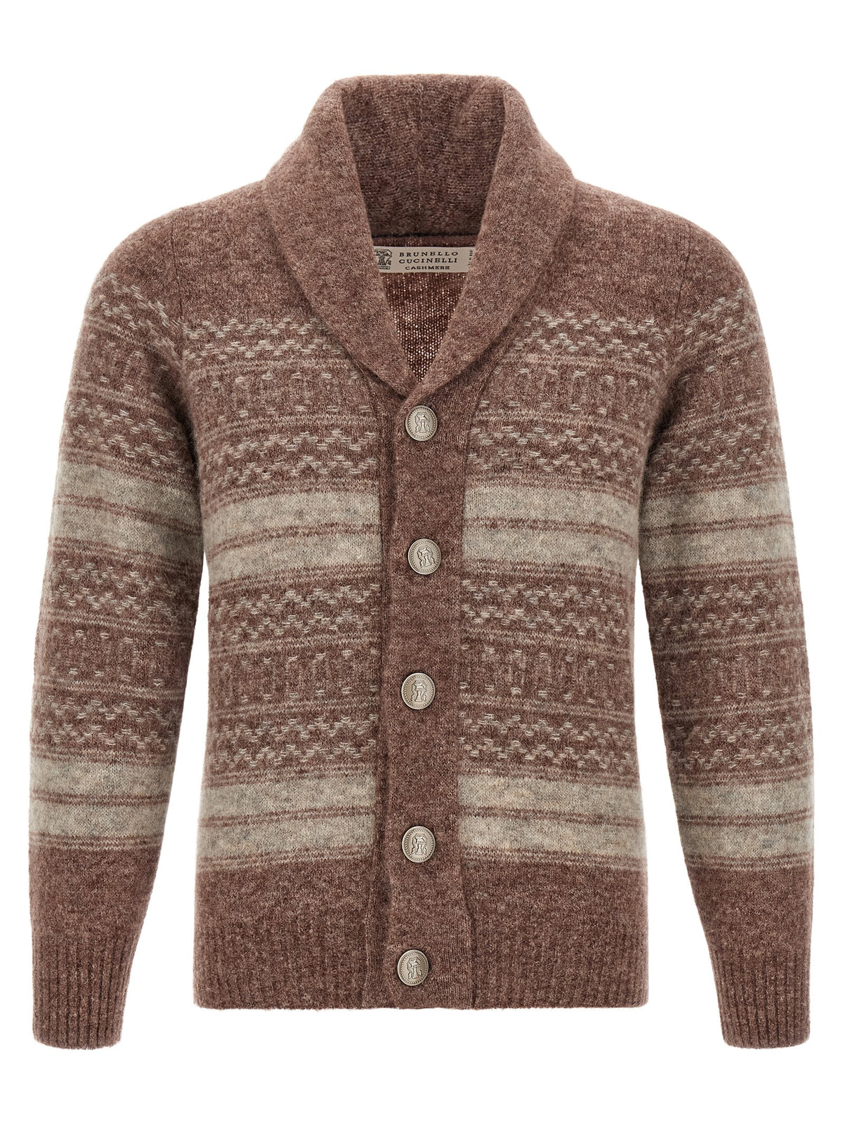 Brunello Cucinelli Brown Alpaca Leather Cardigan