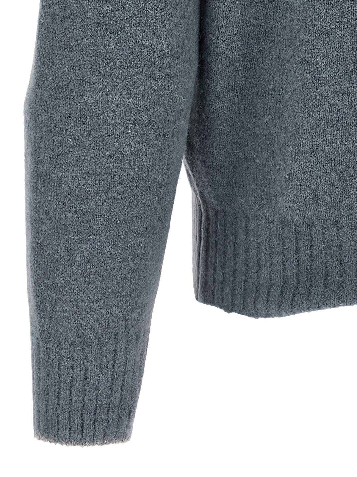 Brunello Cucinelli Blue Alpaca Leather Cardigan