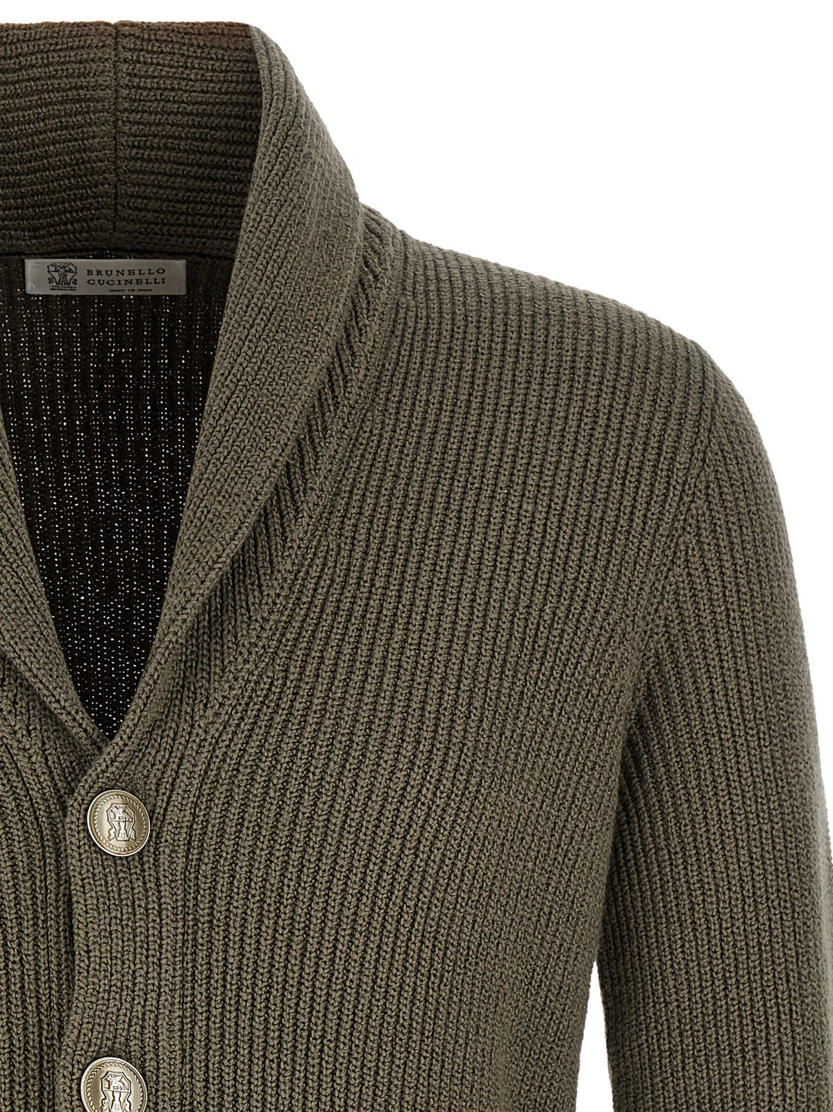 Brunello Cucinelli Bicolor Cotton Cardigan