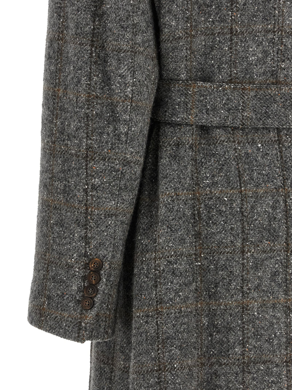 Brunello Cucinelli Gray Alpaca Leather Coat
