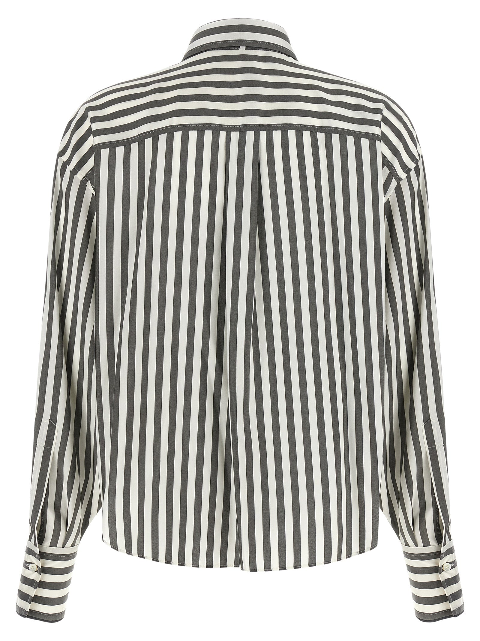 Brunello Cucinelli Bicolor Silk Blouse