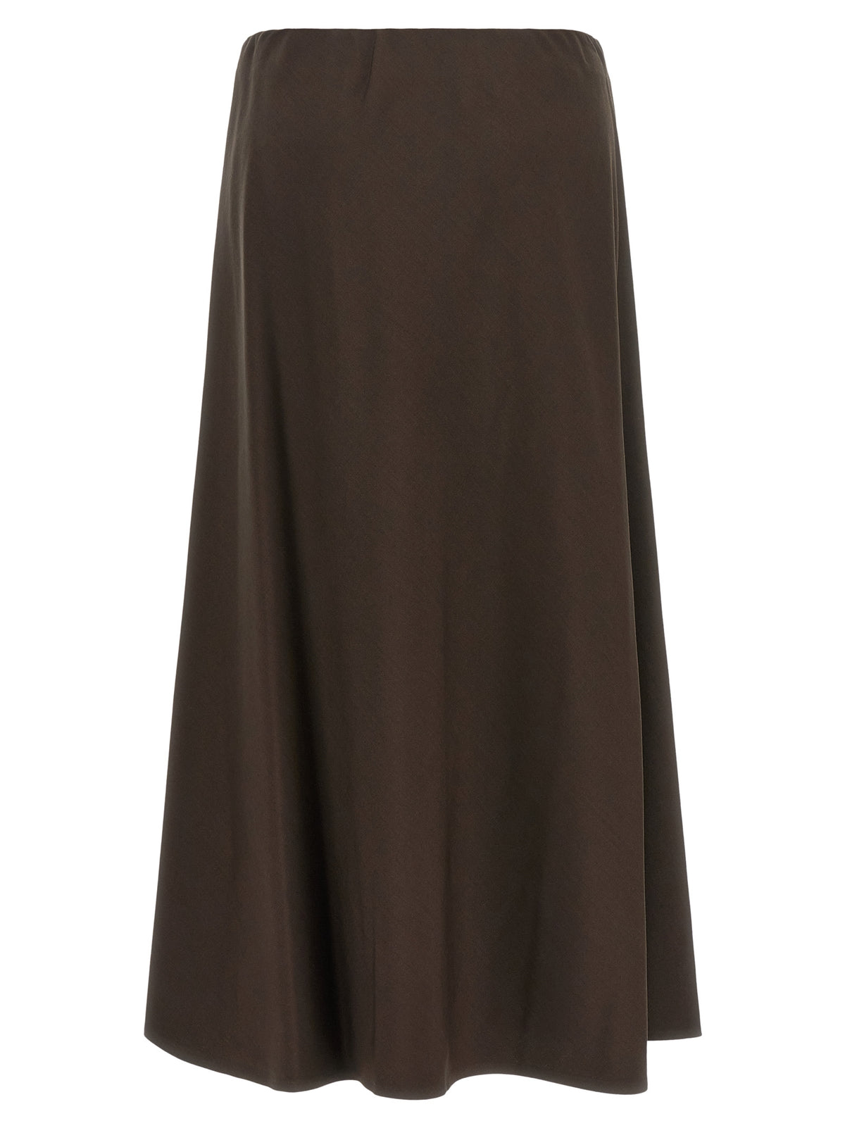 Brunello Cucinelli Brown Virgin Wool Midi Skirt