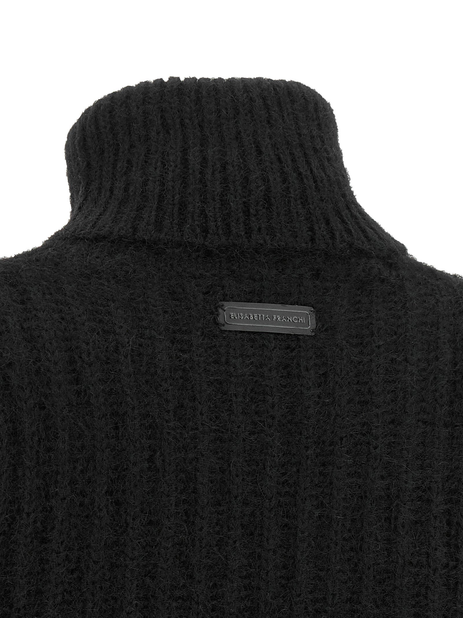 Elisabetta Franchi Black Mohair Cardigan