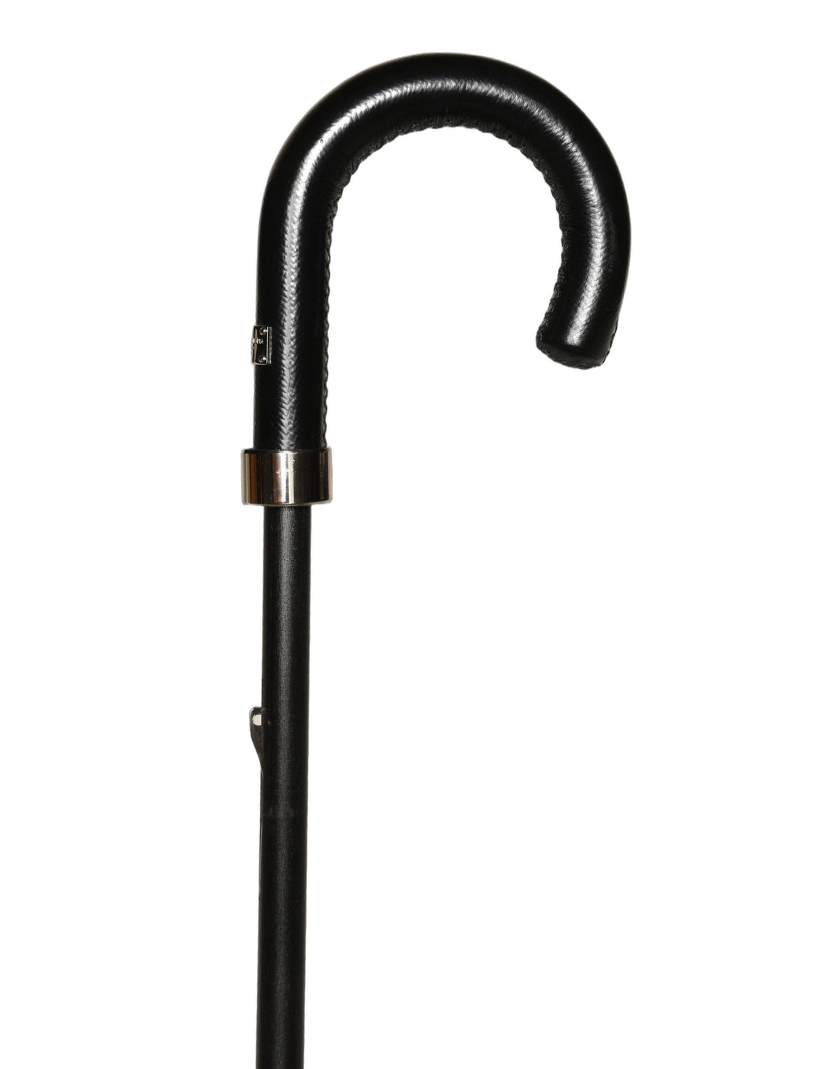 Dolce & Gabbana Black White Gingham Check Cotton Long Handle Umbrella