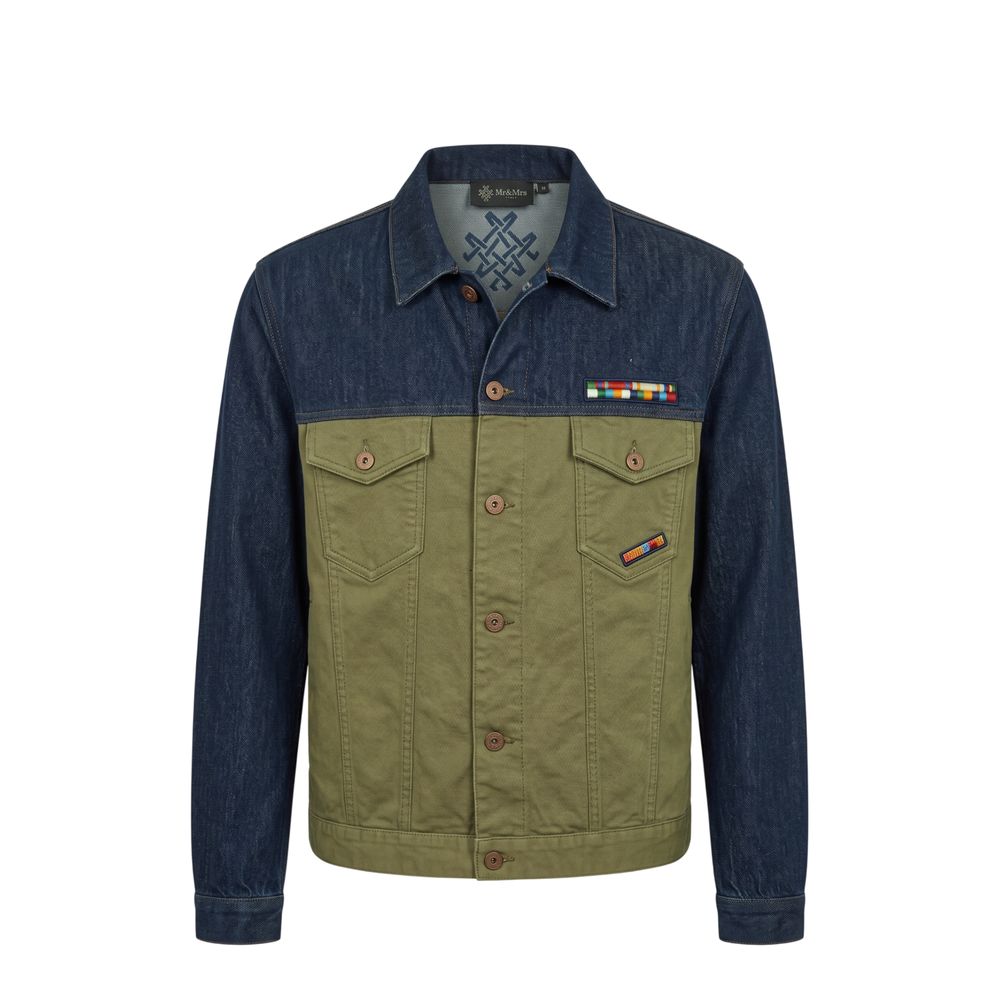 Mr&Mrs Italy Blue Cotton Mens Jacket