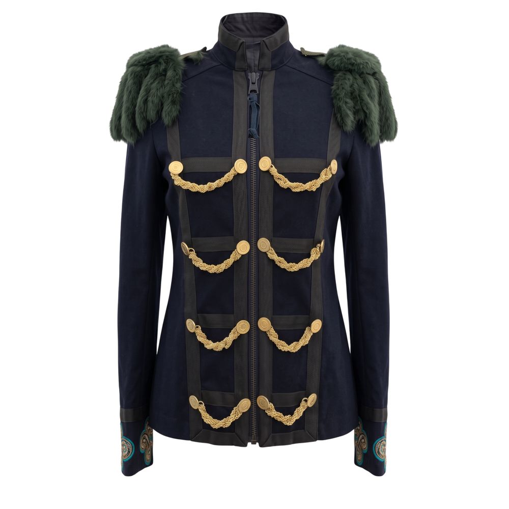 Mr&Mrs Italy Blue Cotton Women's Jacket