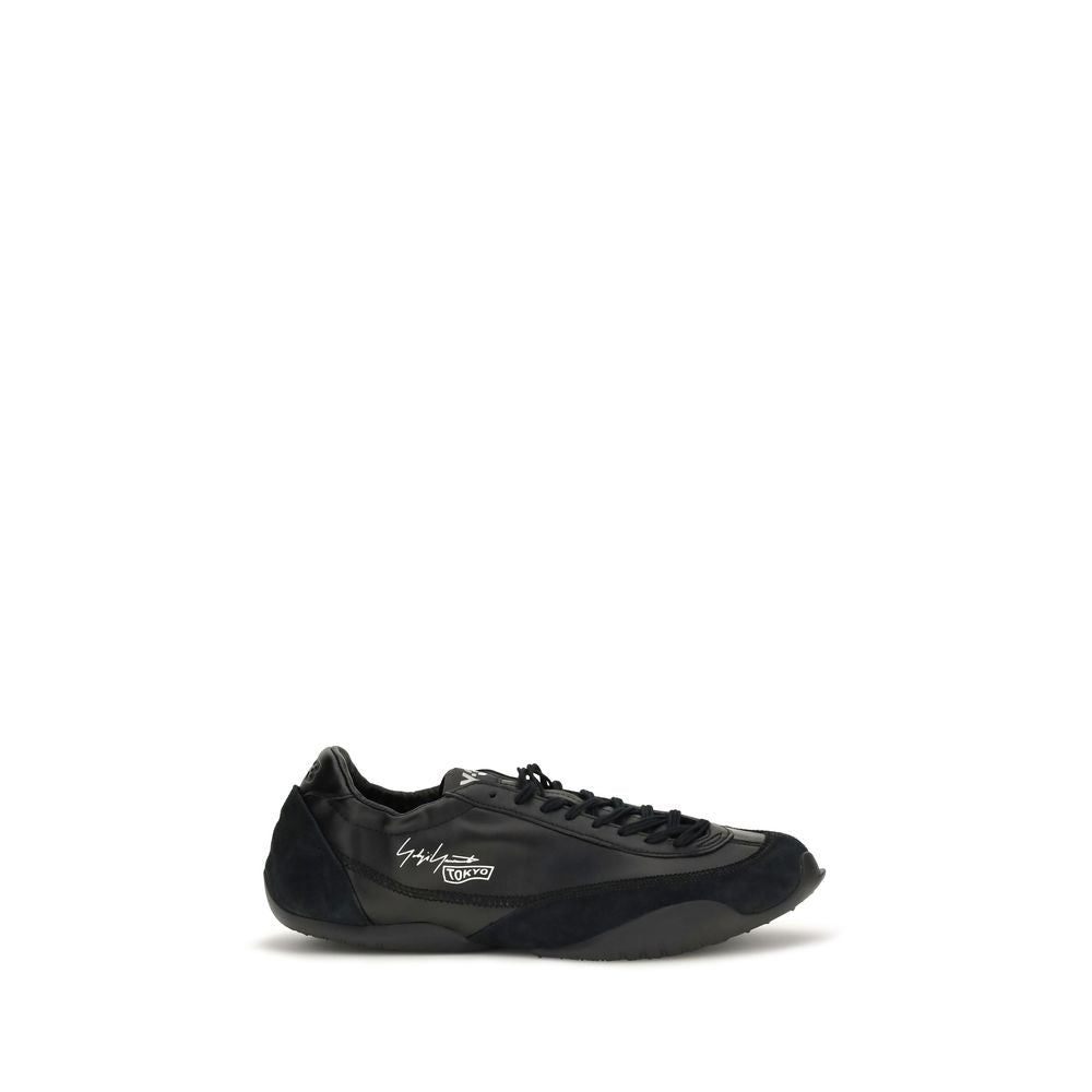 Y-3 Black Calf Leather Bos Taurus Athletic Sneakers