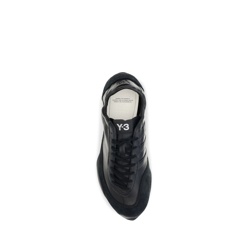 Y-3 Black Calf Leather Bos Taurus Athletic Sneakers