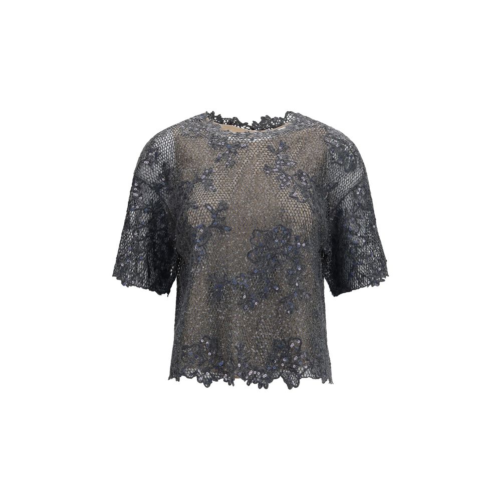 Brunello Cucinelli Gray Mohair Blouse