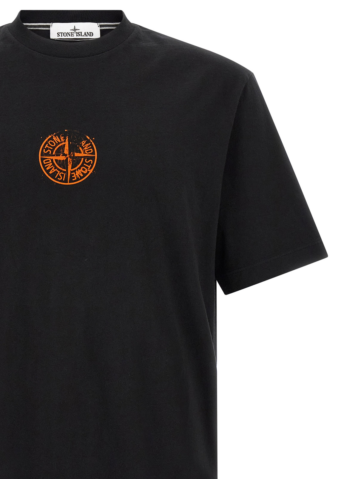 Stone Island Orange Cotton T-Shirt