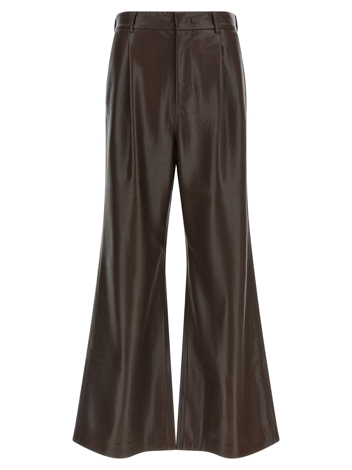 The Andamane Brown Polyester Flared Pants