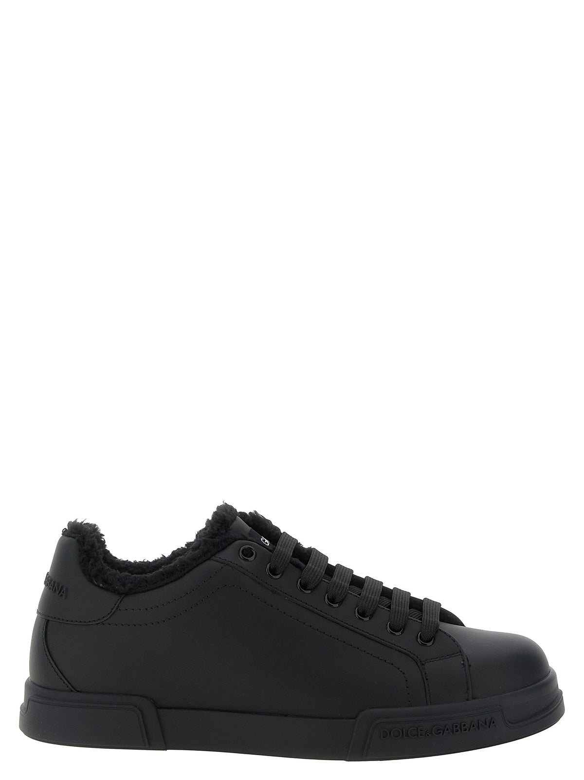 Dolce & Gabbana Black Calfskin Low Top Sneakers