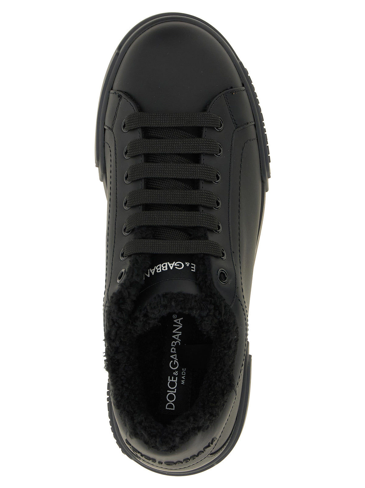 Dolce & Gabbana Black Calfskin Low Top Sneakers