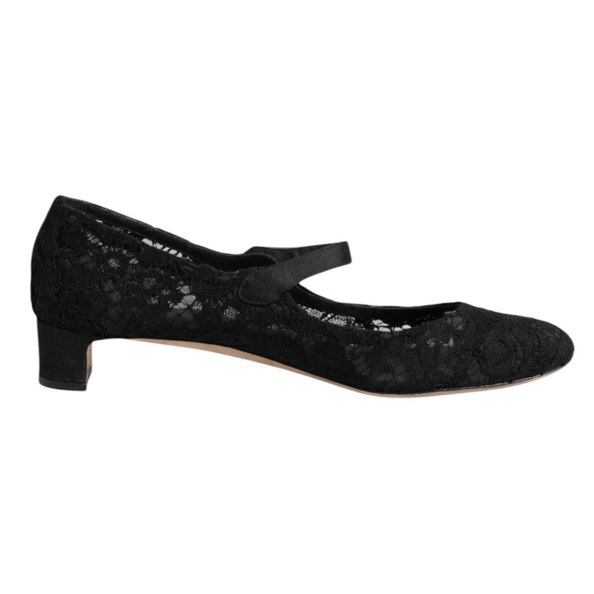 Dolce & Gabbana Black Vally Taormina Floral Lace Pumps Shoes