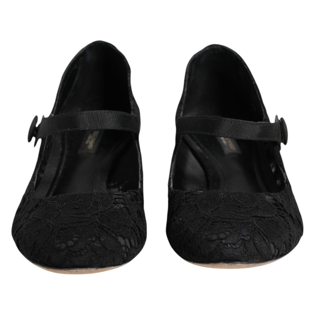 Dolce & Gabbana Black Vally Taormina Floral Lace Pumps Shoes