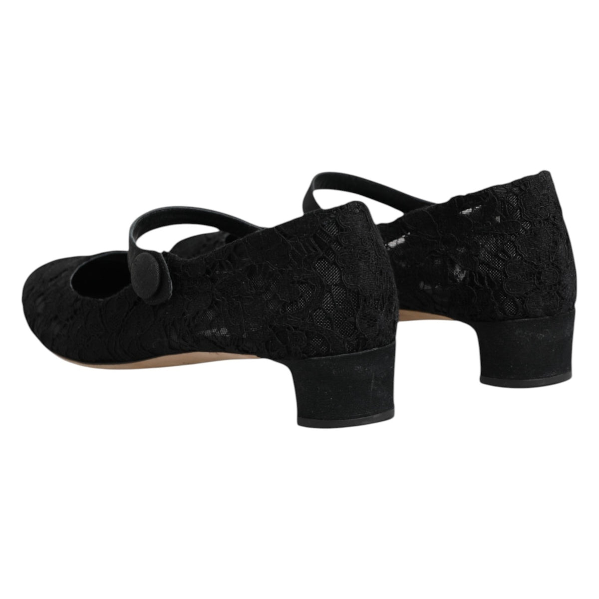 Dolce & Gabbana Black Vally Taormina Floral Lace Pumps Shoes