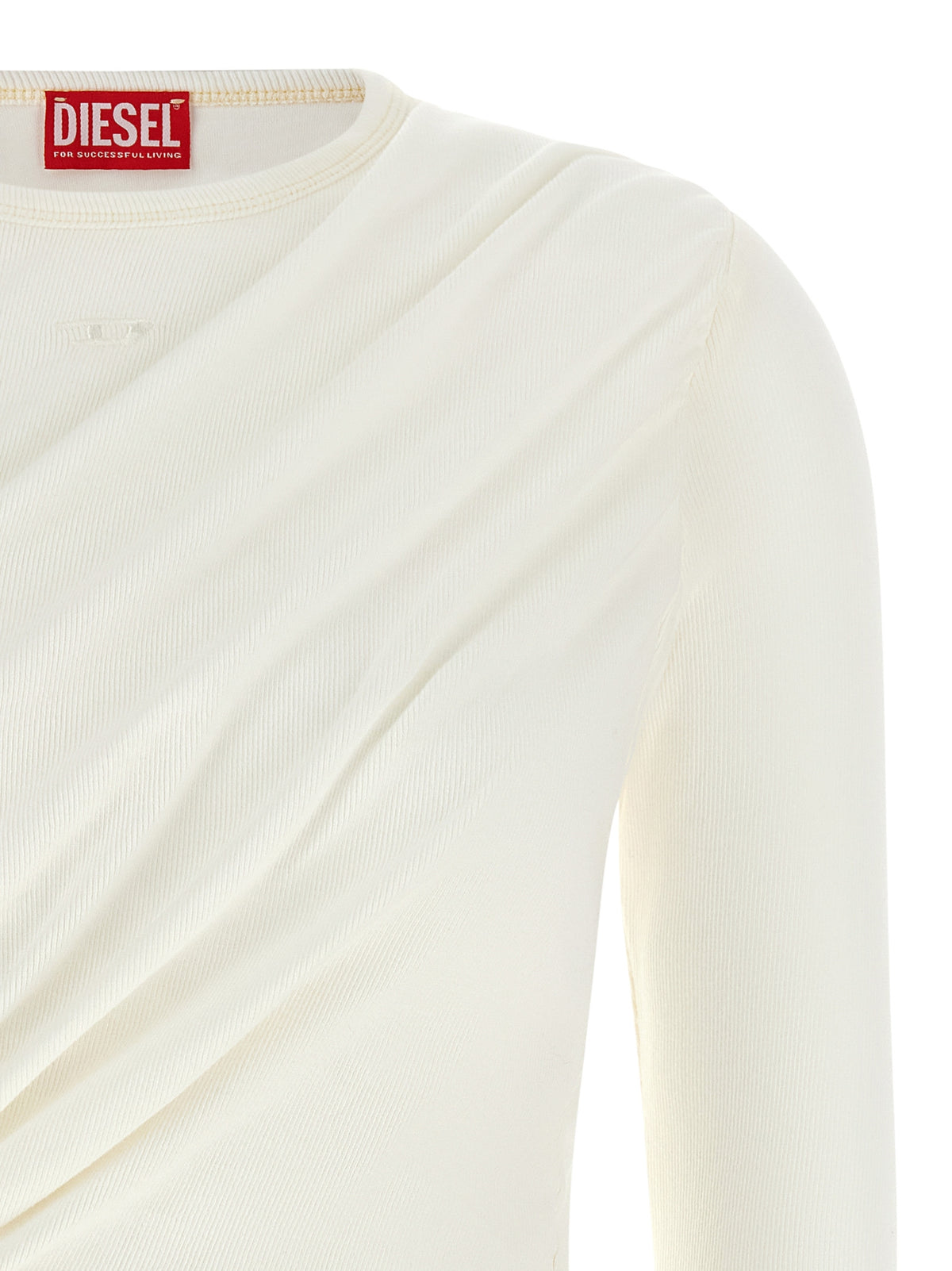Diesel White Cotton Long Sleeve T-Shirt