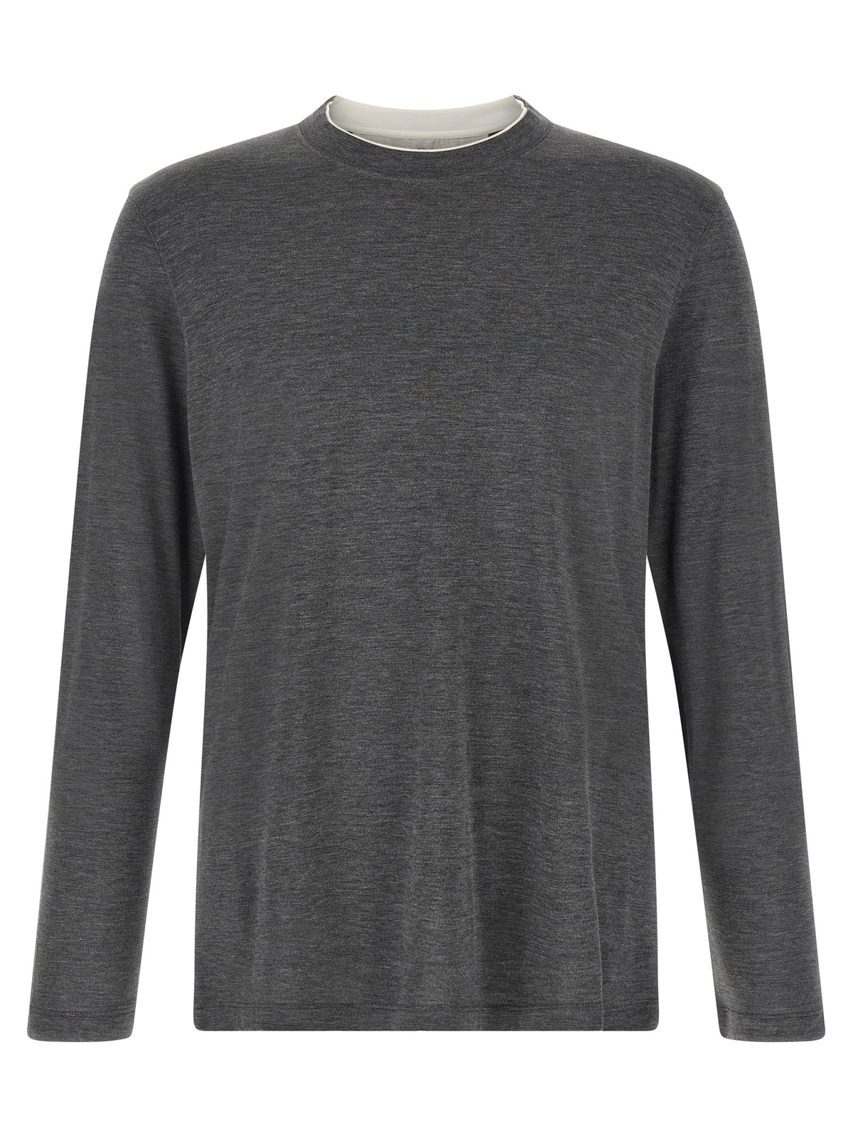 Brunello Cucinelli Gray Silk T-Shirt