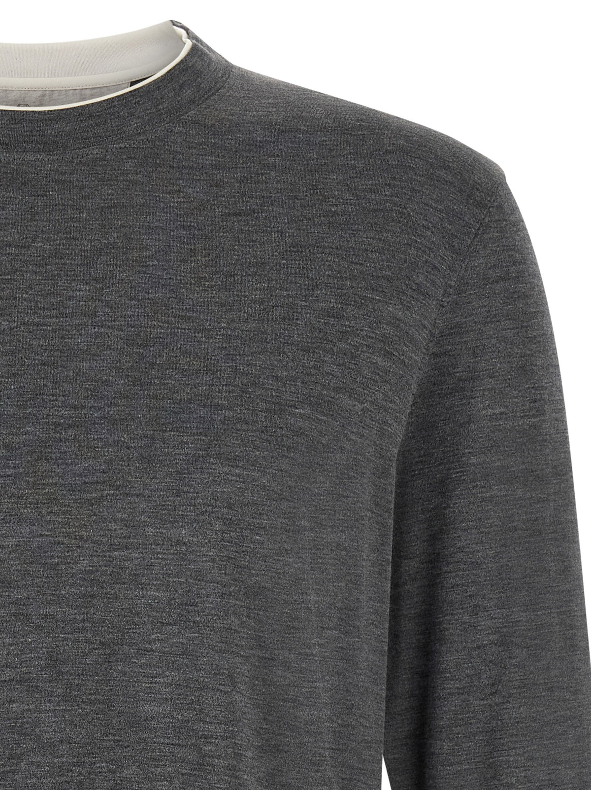 Brunello Cucinelli Gray Silk T-Shirt