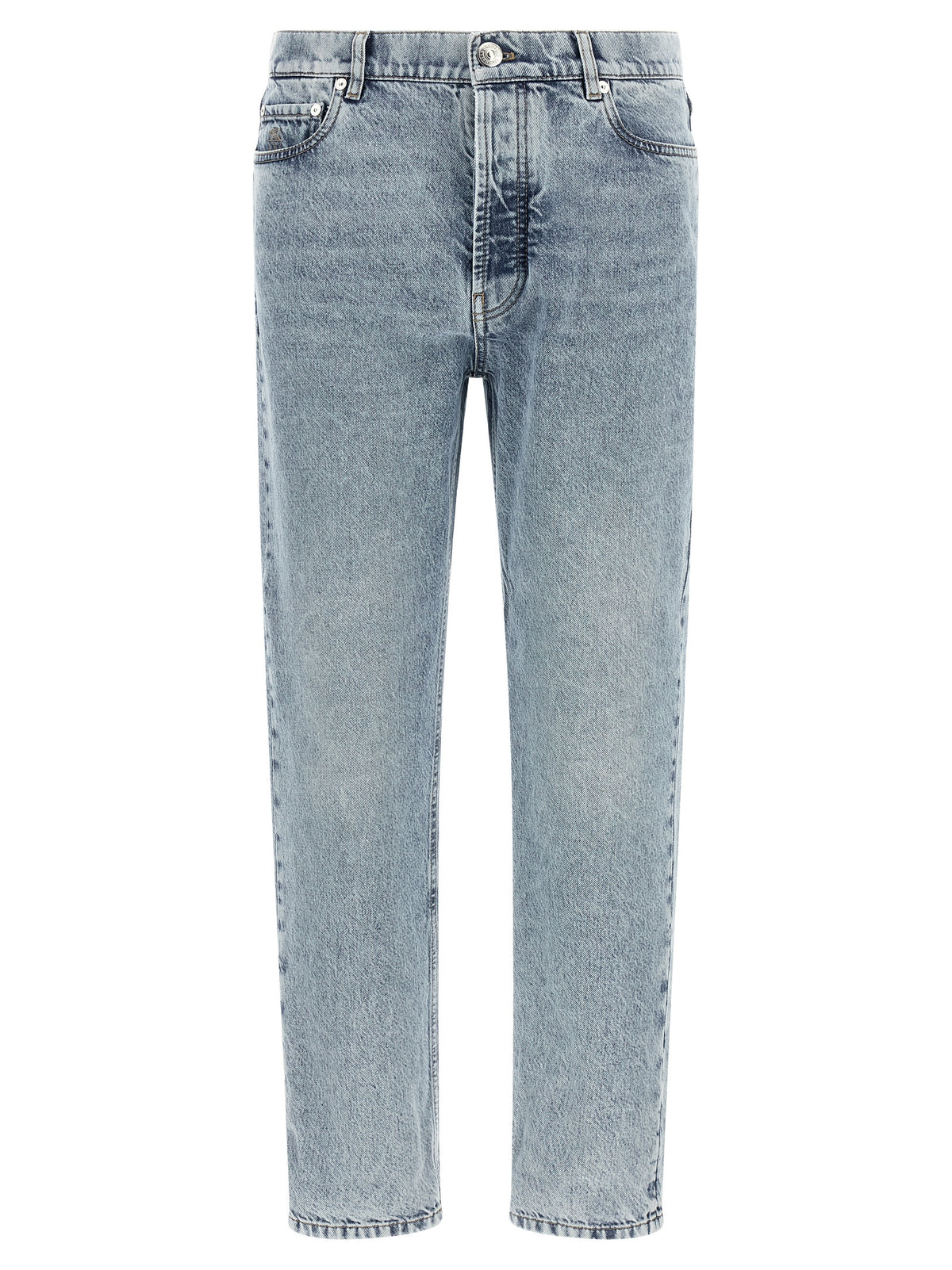 Brunello Cucinelli Blue Cotton High-Waisted Jean