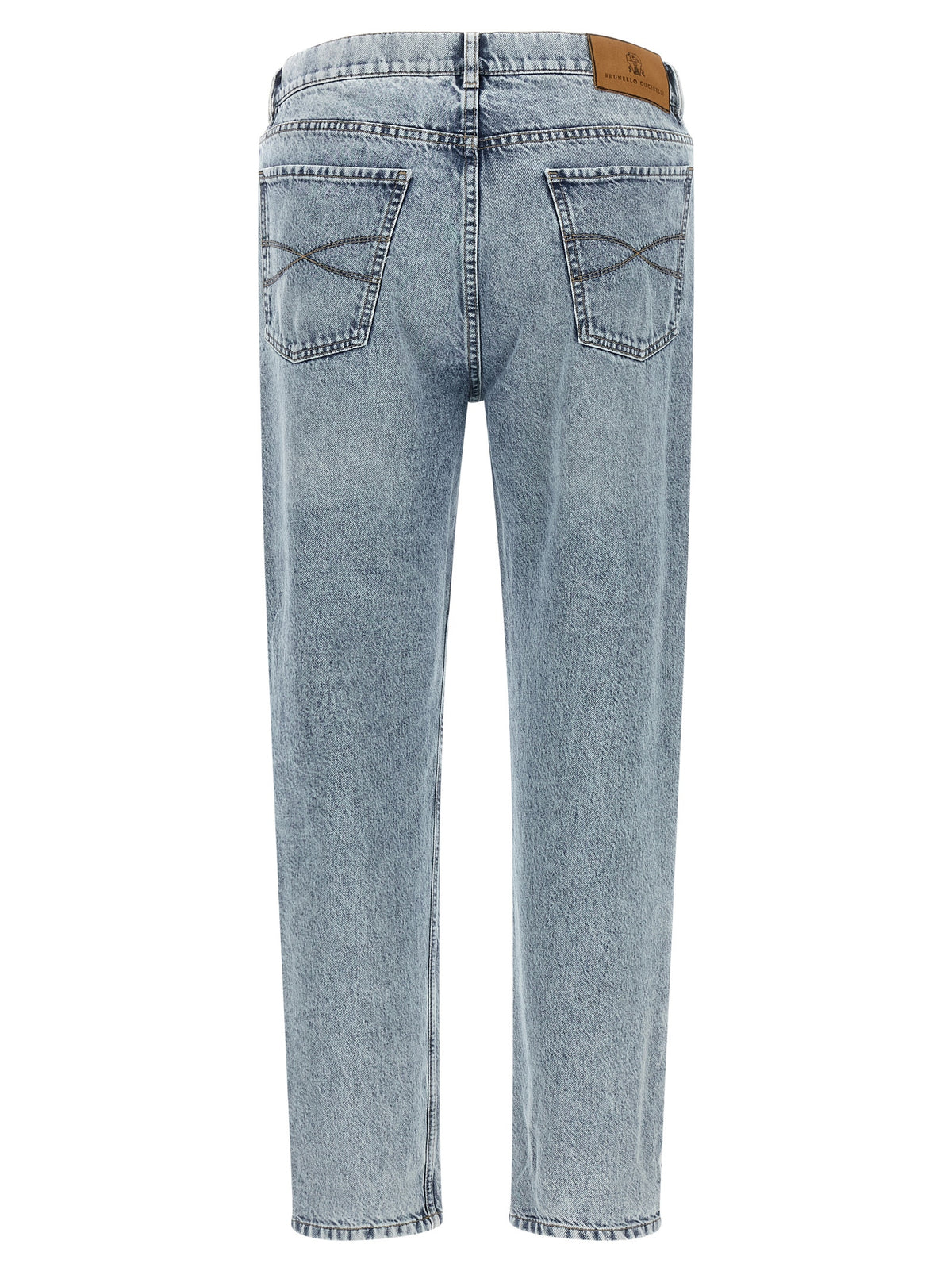Brunello Cucinelli Blue Cotton High-Waisted Jean