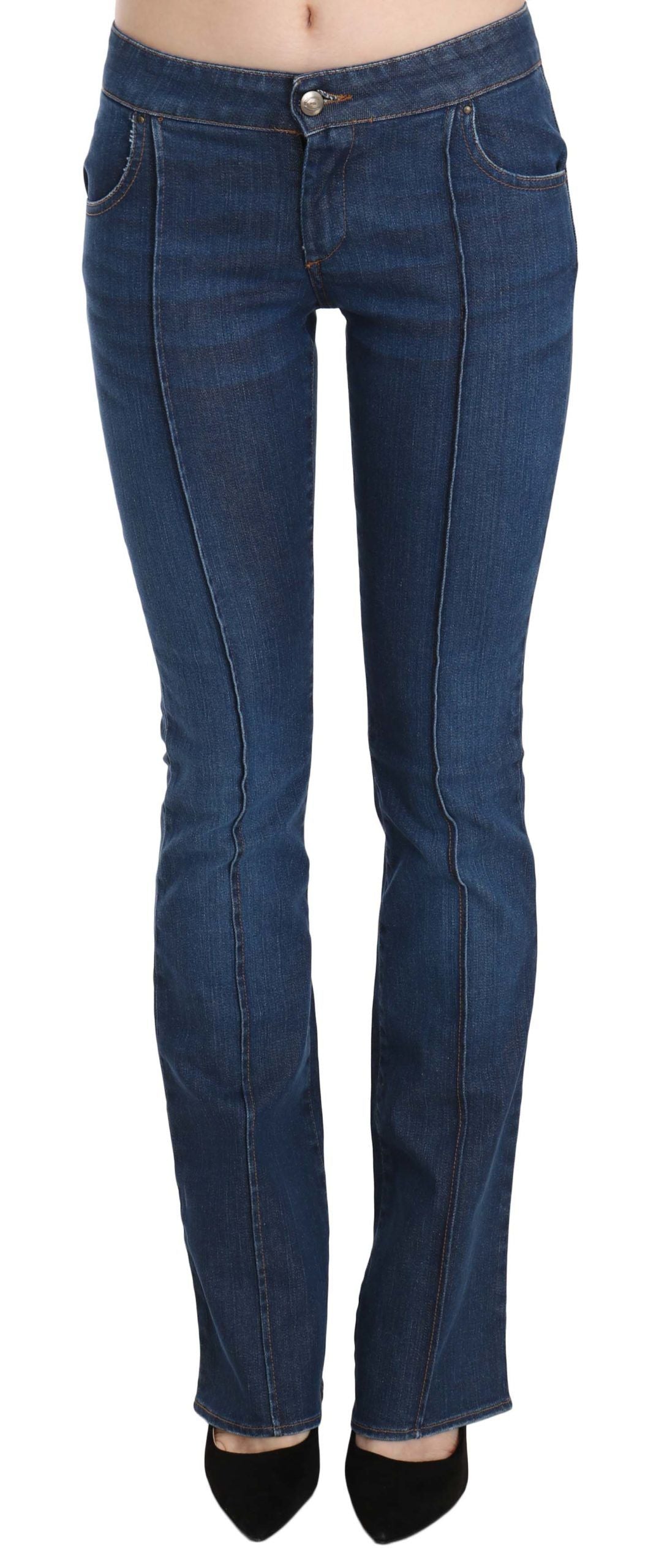 Just Cavalli Blue Low Waist Boot Cut Denim Pants Jeans LUNESCAPE