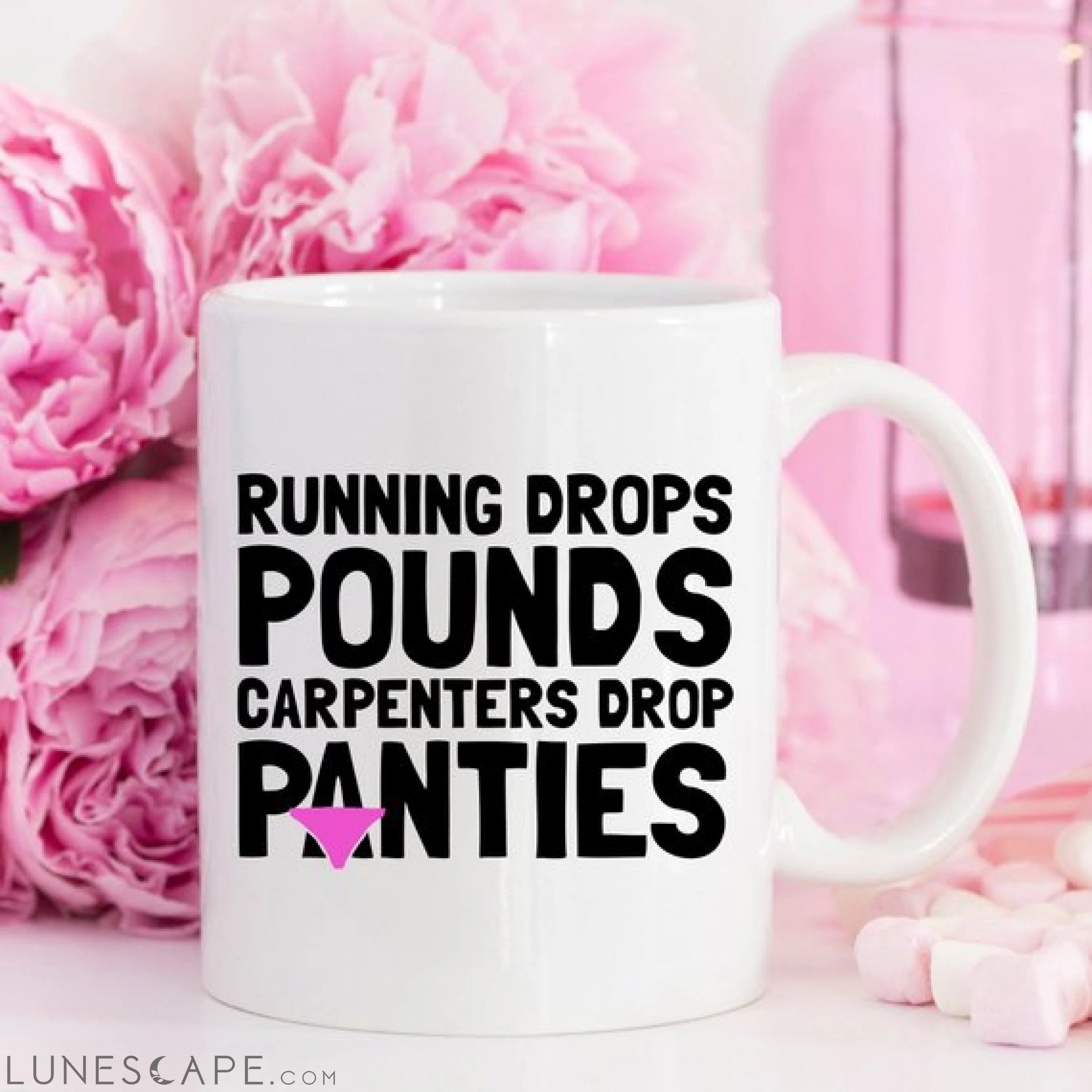 11oz Coffee Mug - Running Drops Pounds, Carpenters LUNESCAPE