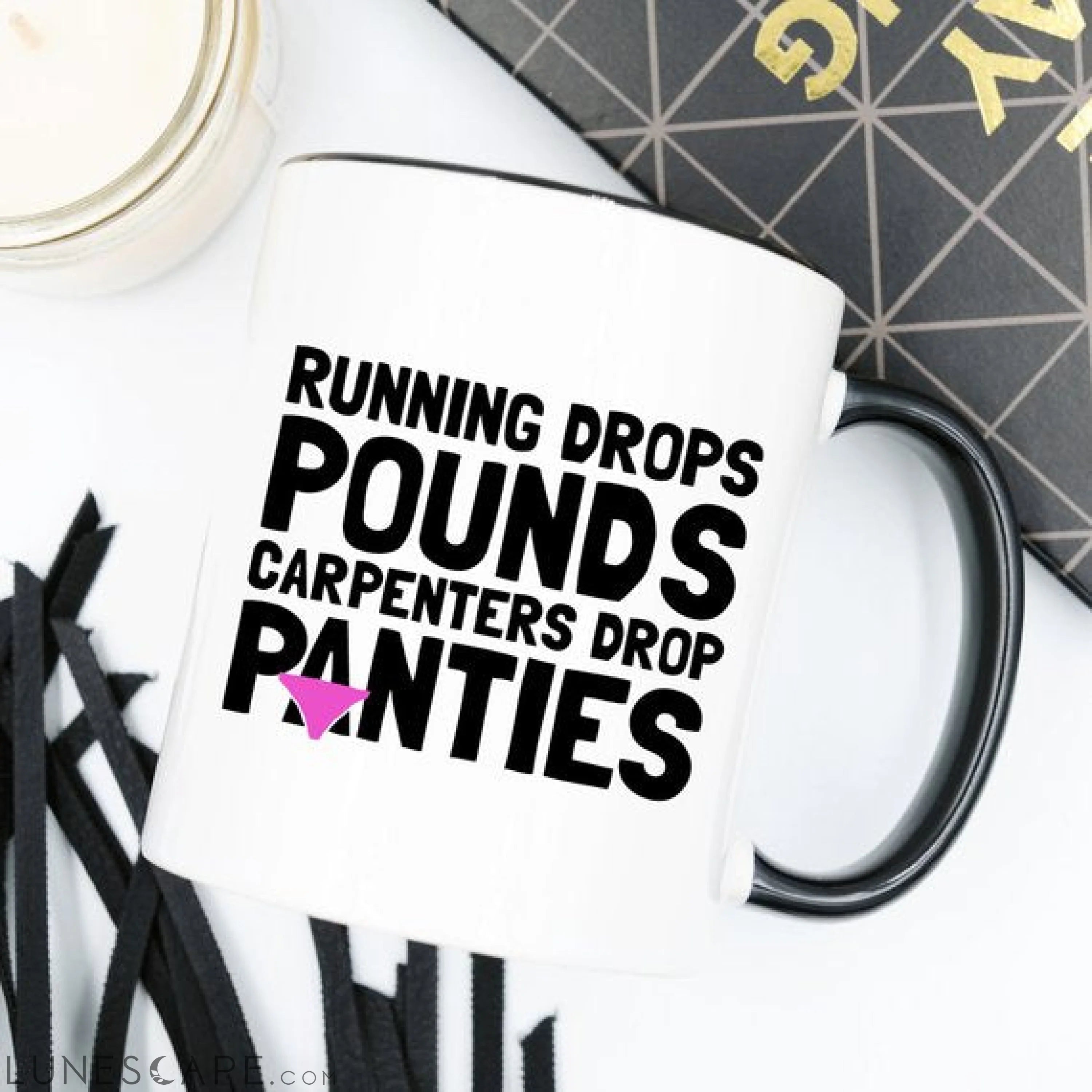 11oz Coffee Mug - Running Drops Pounds, Carpenters LUNESCAPE