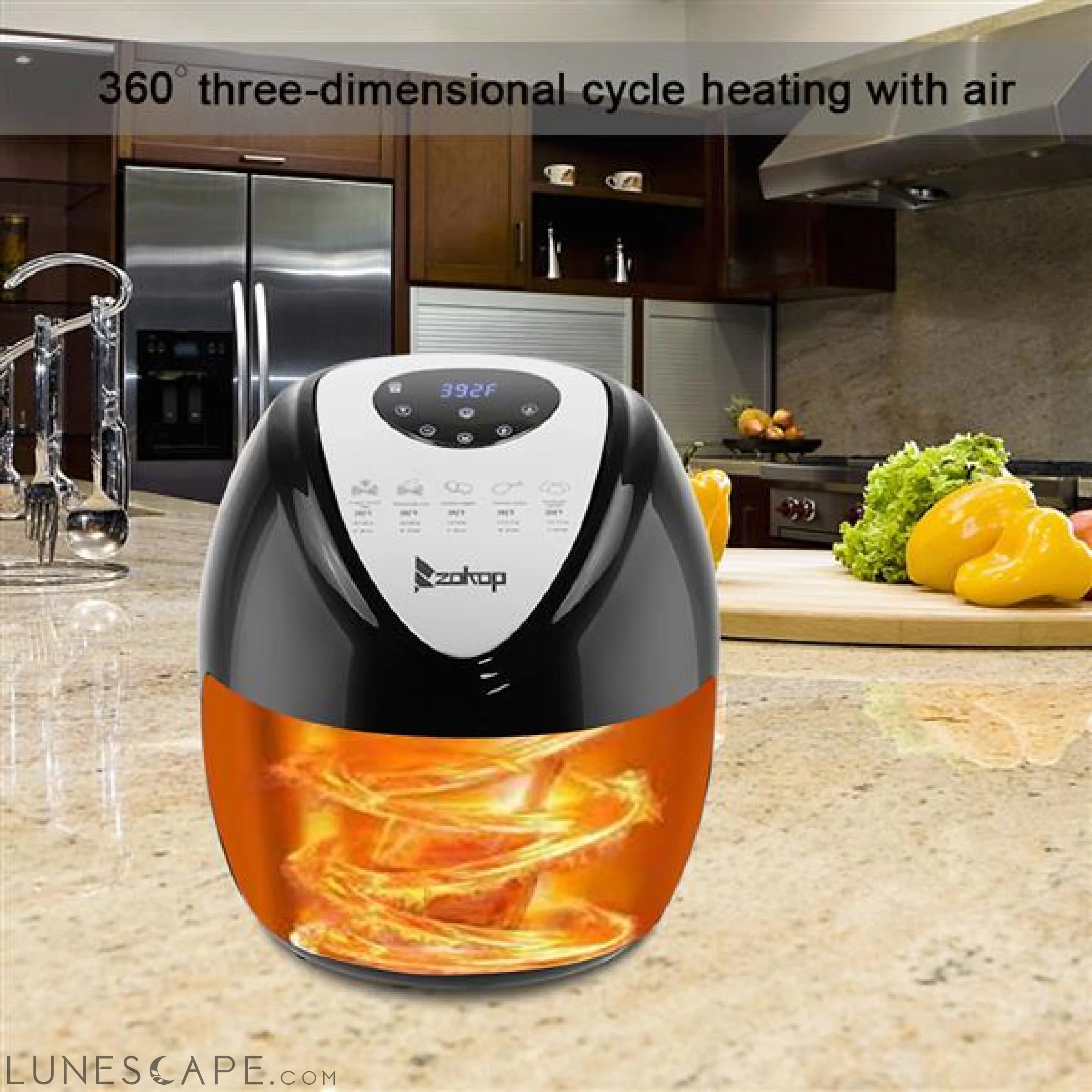 120V 1800W 5.3 L Air Fryer Computer Model LUNESCAPE
