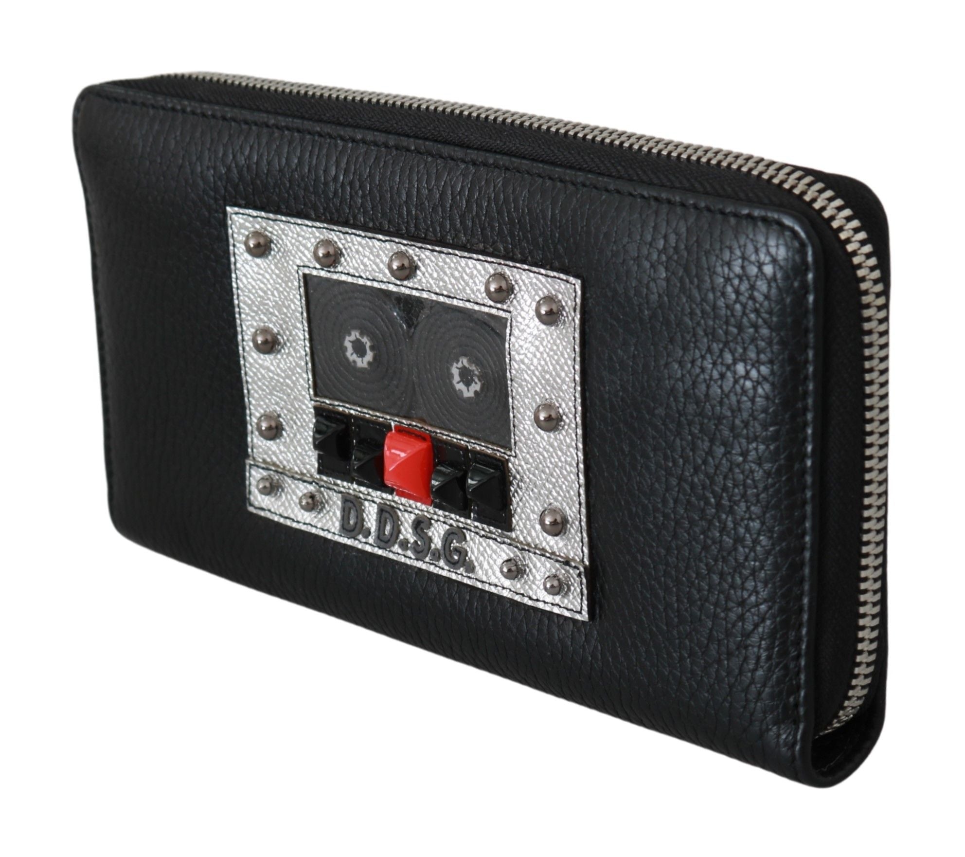 Dolce & Gabbana Black Mens Zipper Continental Purse 100% Leather Wallet LUNESCAPE