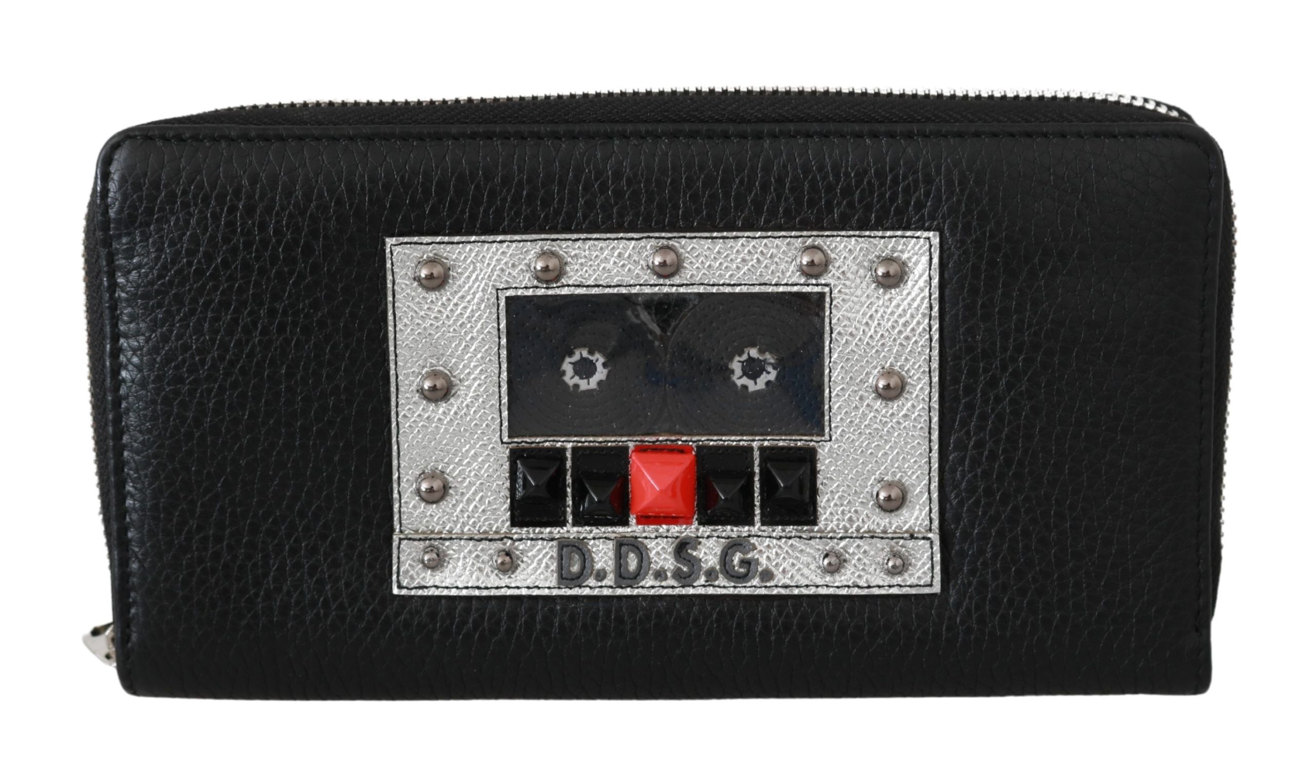 Dolce & Gabbana Black Mens Zipper Continental Purse 100% Leather Wallet LUNESCAPE