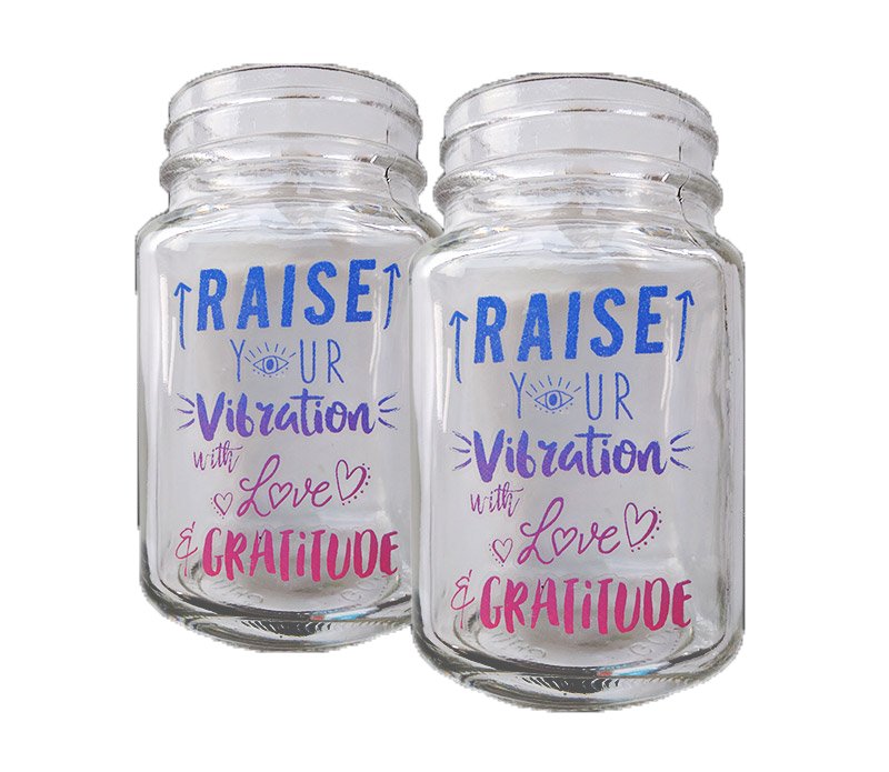 Raise Your Vibration Mason Jars (Set of 2) LUNESCAPE