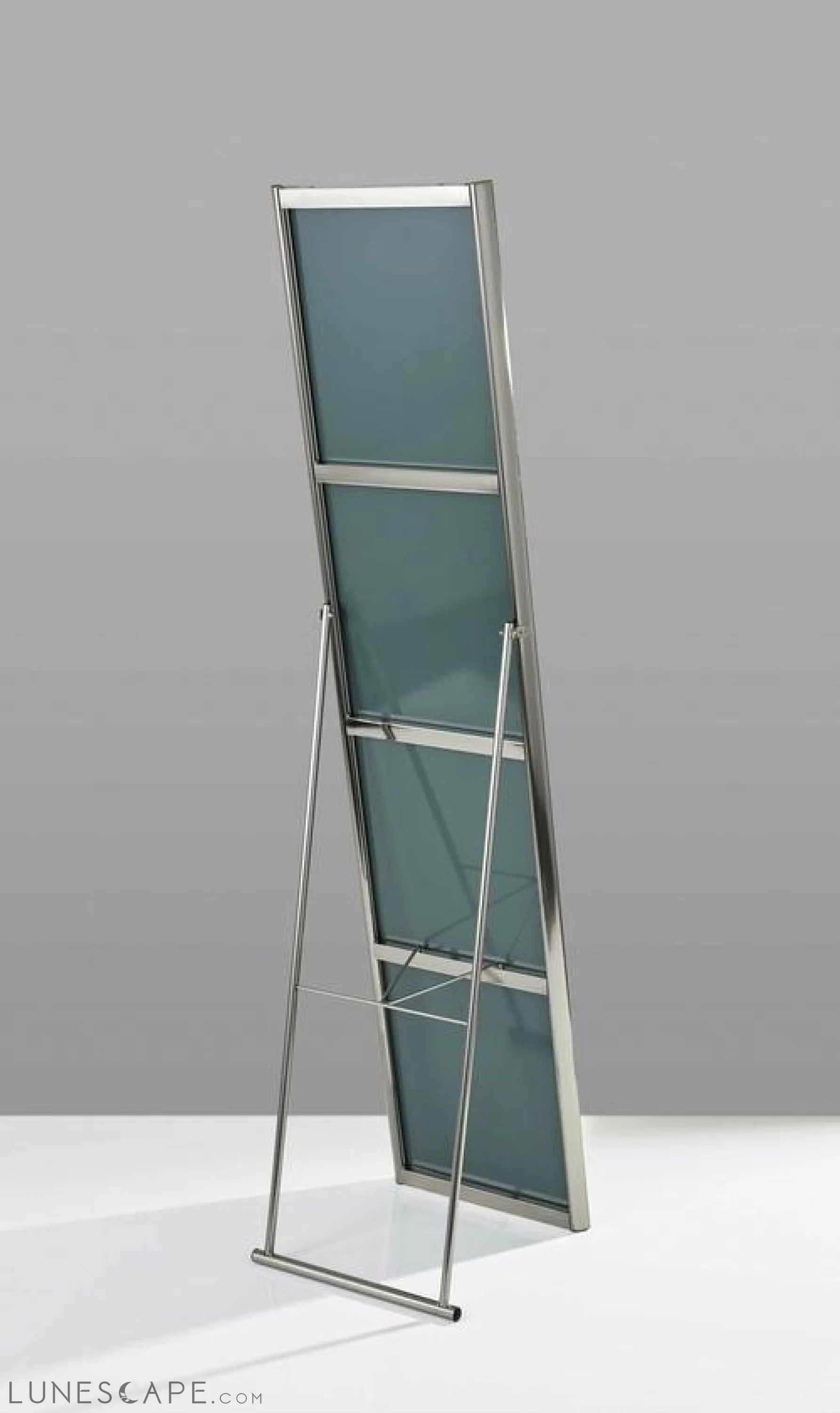 13.5" X 14.5" X 59" Brushed steel  Floor Mirror LUNESCAPE