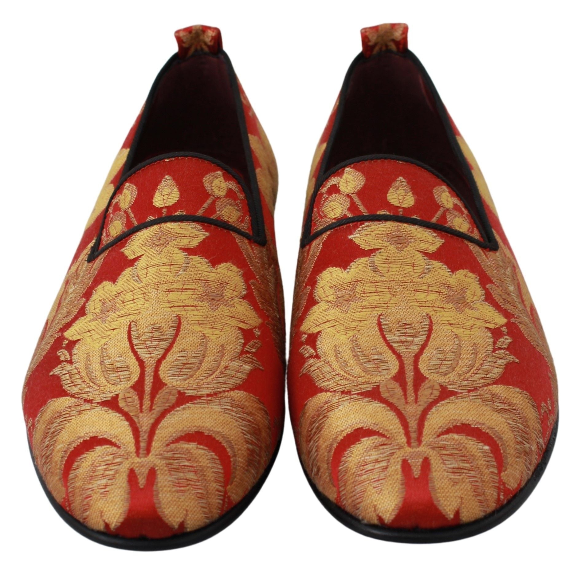 Dolce & Gabbana Red Gold Brocade Loafer
