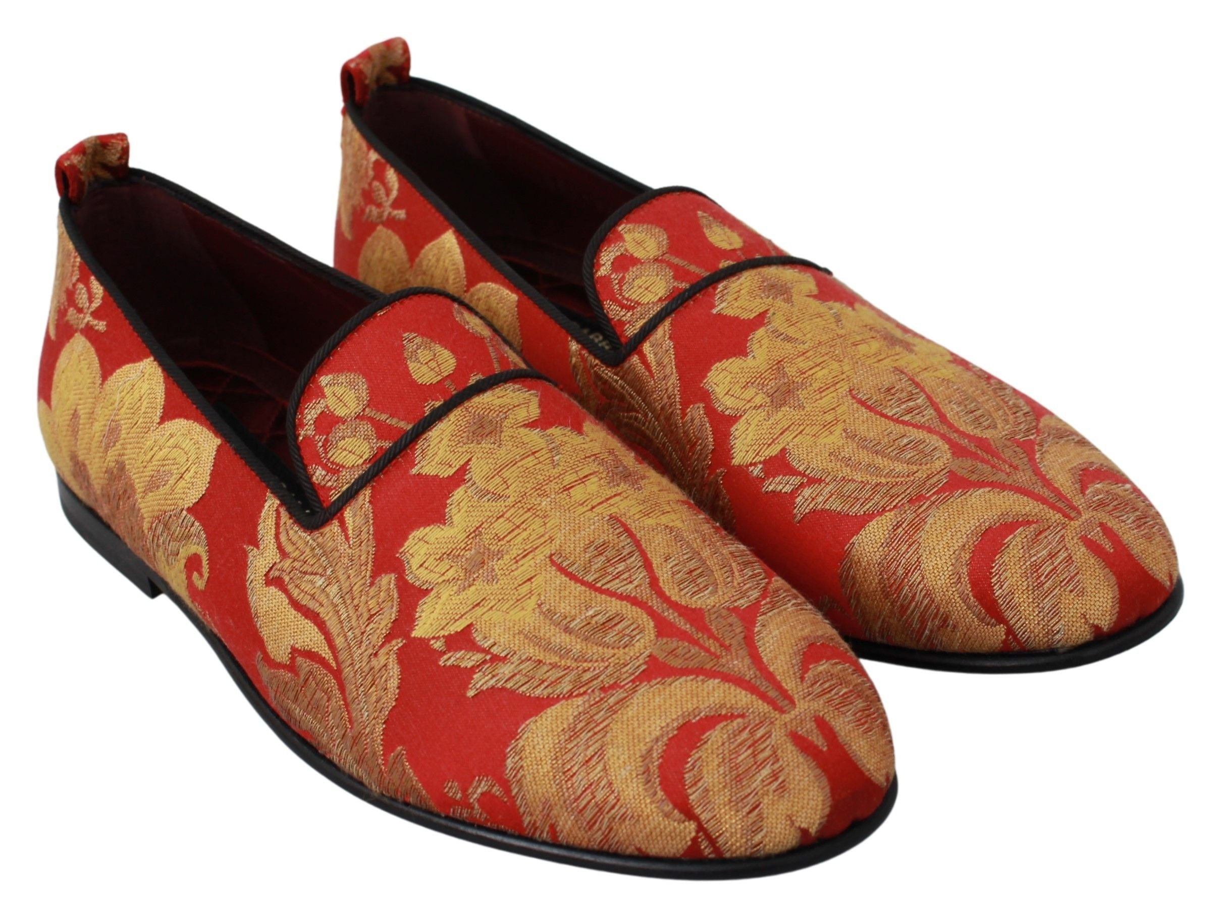 Dolce & Gabbana Red Gold Brocade Loafer