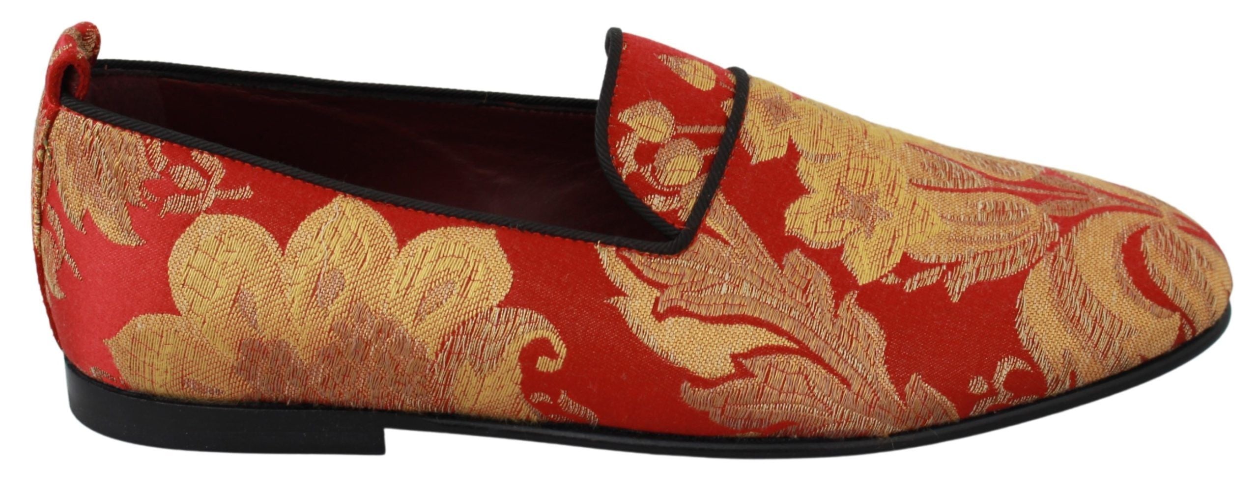 Dolce & Gabbana Red Gold Brocade Loafer
